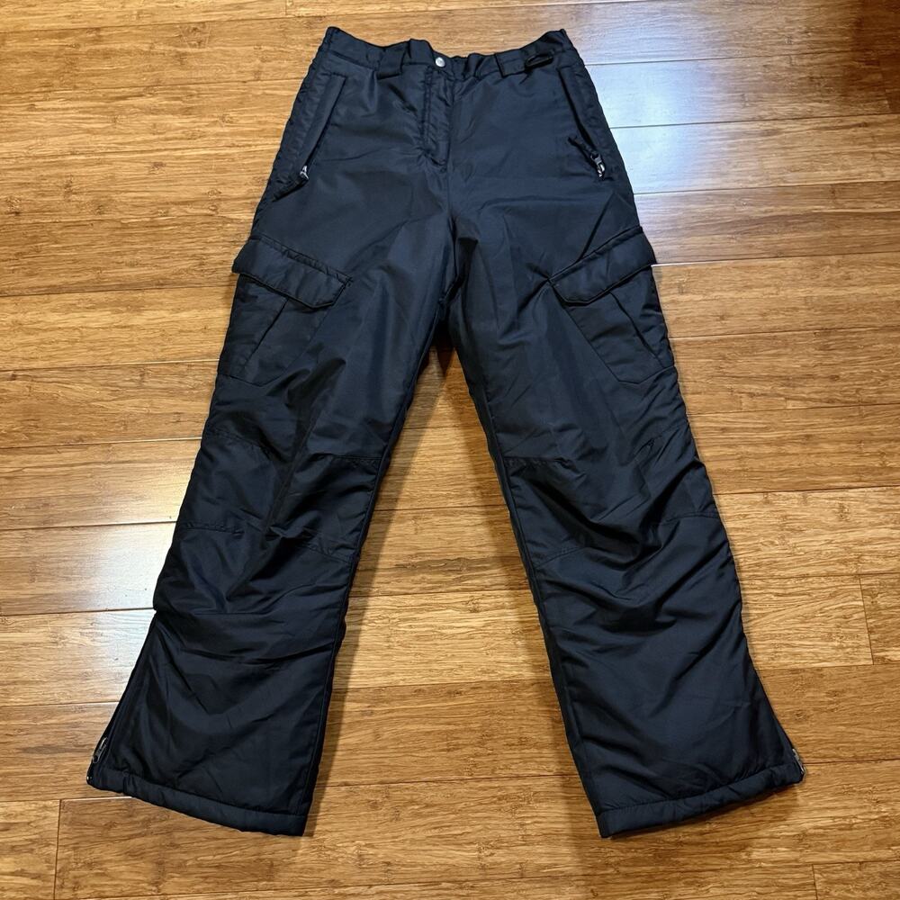 Arctic Quest Youth Medium (Size 10/12) Insulated Cargo Ski Pants Black